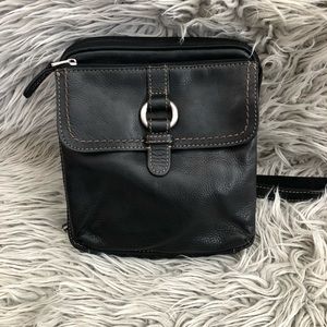 Fossil leather Crossbody purse Black